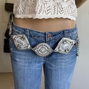 y2k 2000s Chico's medallion concho chain statement belt